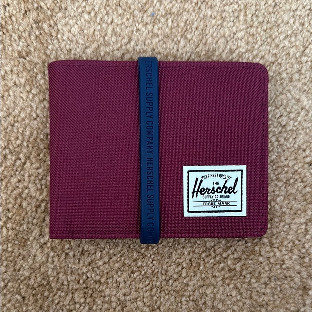 Herschel Burgundy wine Roy wallet with Elastic Band